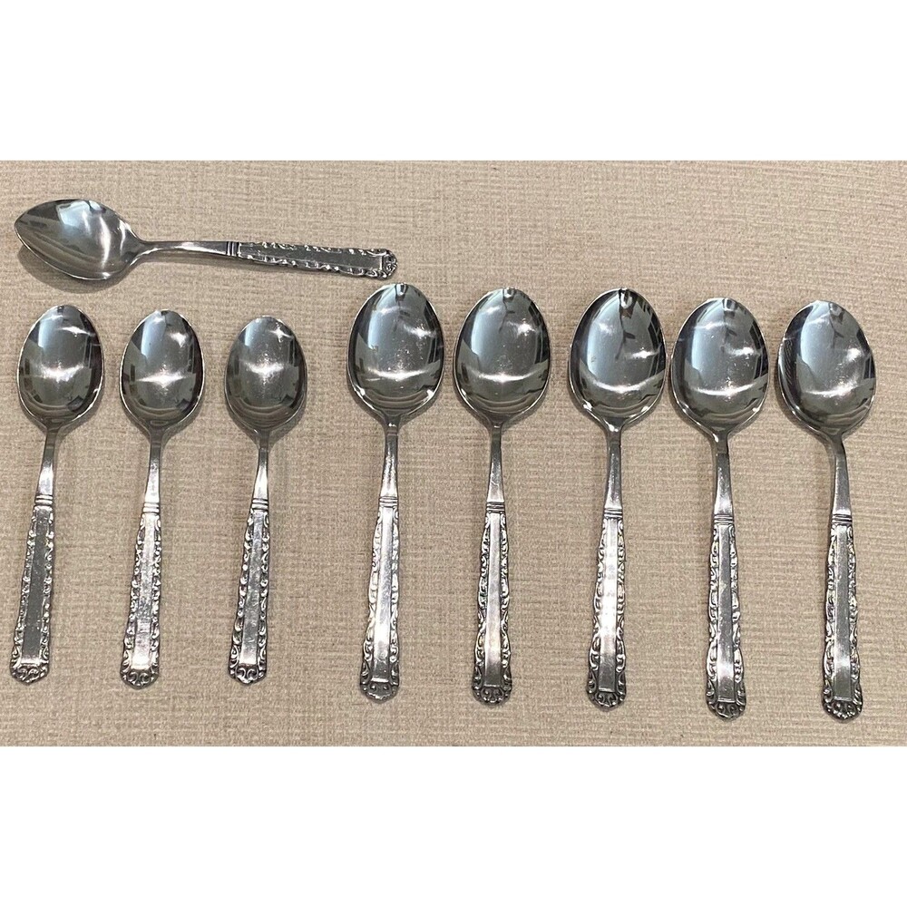 9 Pc Lot Northland Stainless SURF CLUB Teaapoon Soup Condiment Serving Spoon